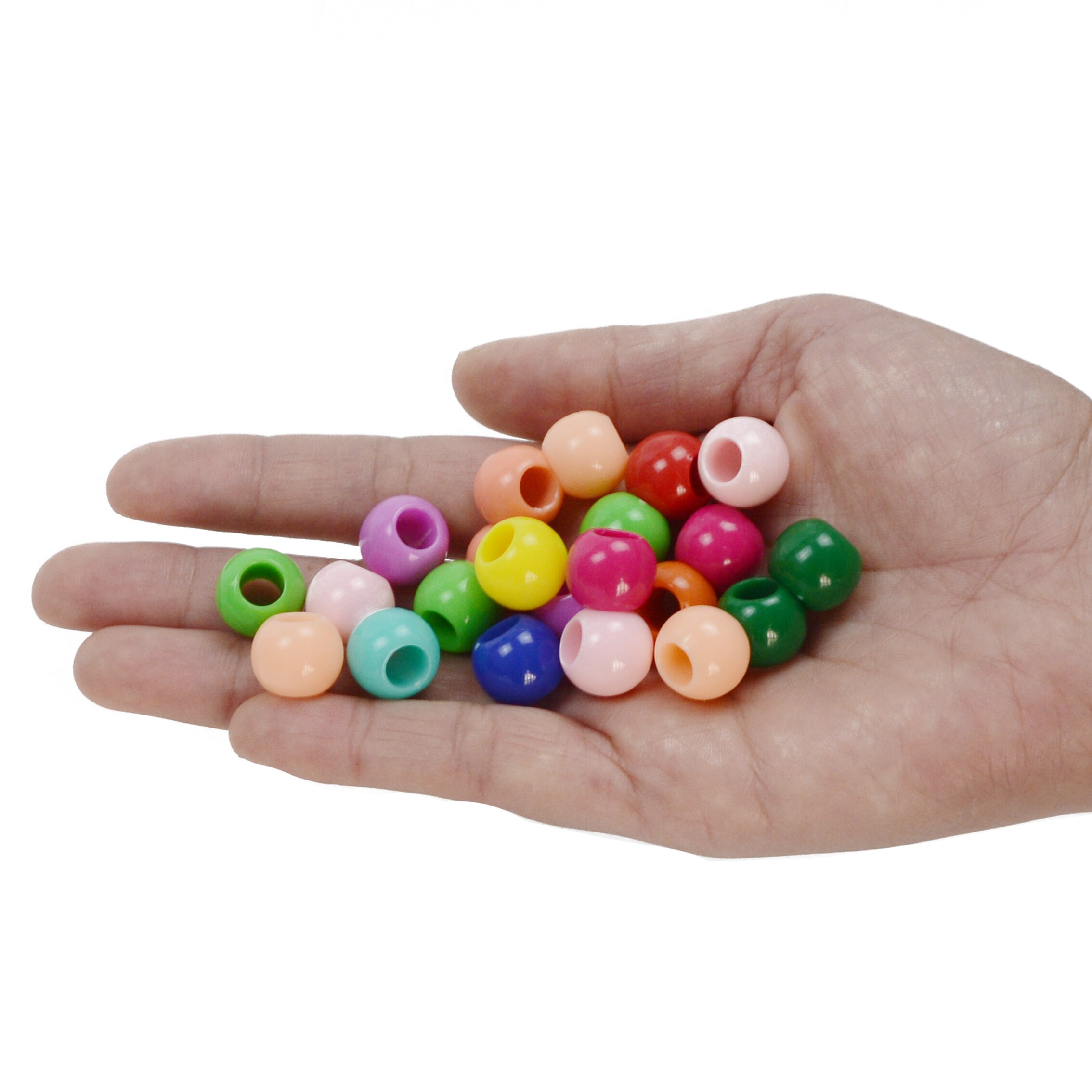 Colorful Braiding Hair Bead 50Pcs Plastic Dreadlock Hair Beads 6MM Big Hole Dreadlock Bead/Ring For Braiding Hair Extension