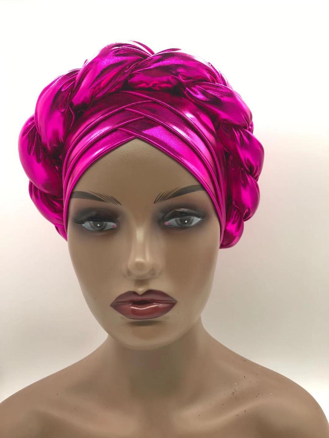 latest aso oke auto gele headtie Already Handmade african Cap Nigerian Wedding Gele women braid turbans Ladies head wraps: 8