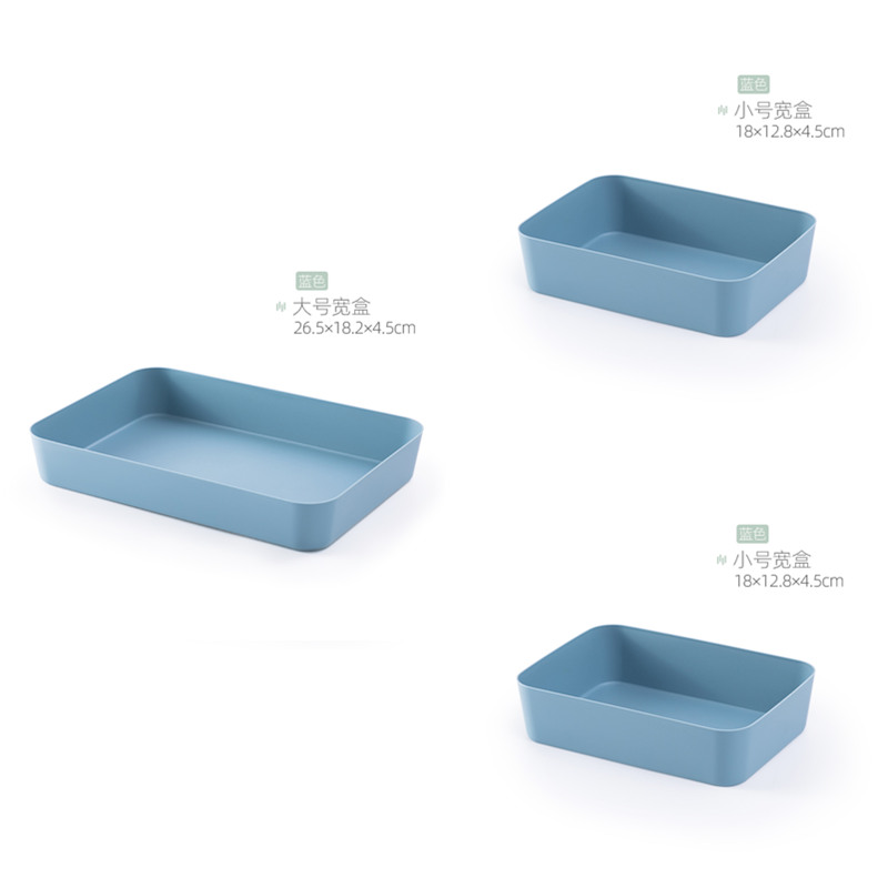 BNBS Kitchen Plastic Drawers Cutlery Organizer Storage Cabinet Dividers For Drawers Units Separator For Boxes Cutlery Tray Box: 1L-2S Blue
