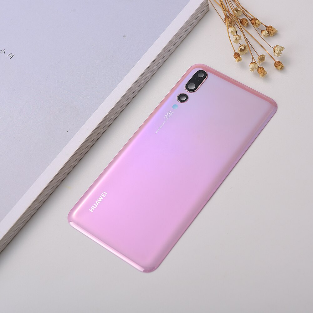 Bakpanel original huawei  p20 pro batteri baklucka bakdörr hus glasfodral för  p20 pro  p 20 batterilucka + kameralins