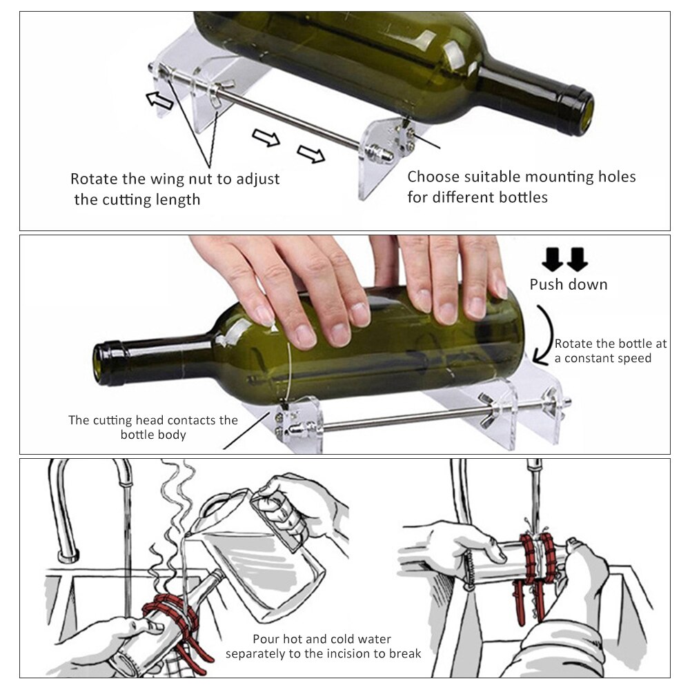 Glass Bottle Cutter Tool Cut Wine Beer Bottle Cutting Glass Bottle-cutter Handcraft DIY Cutting Tool Safety Machine