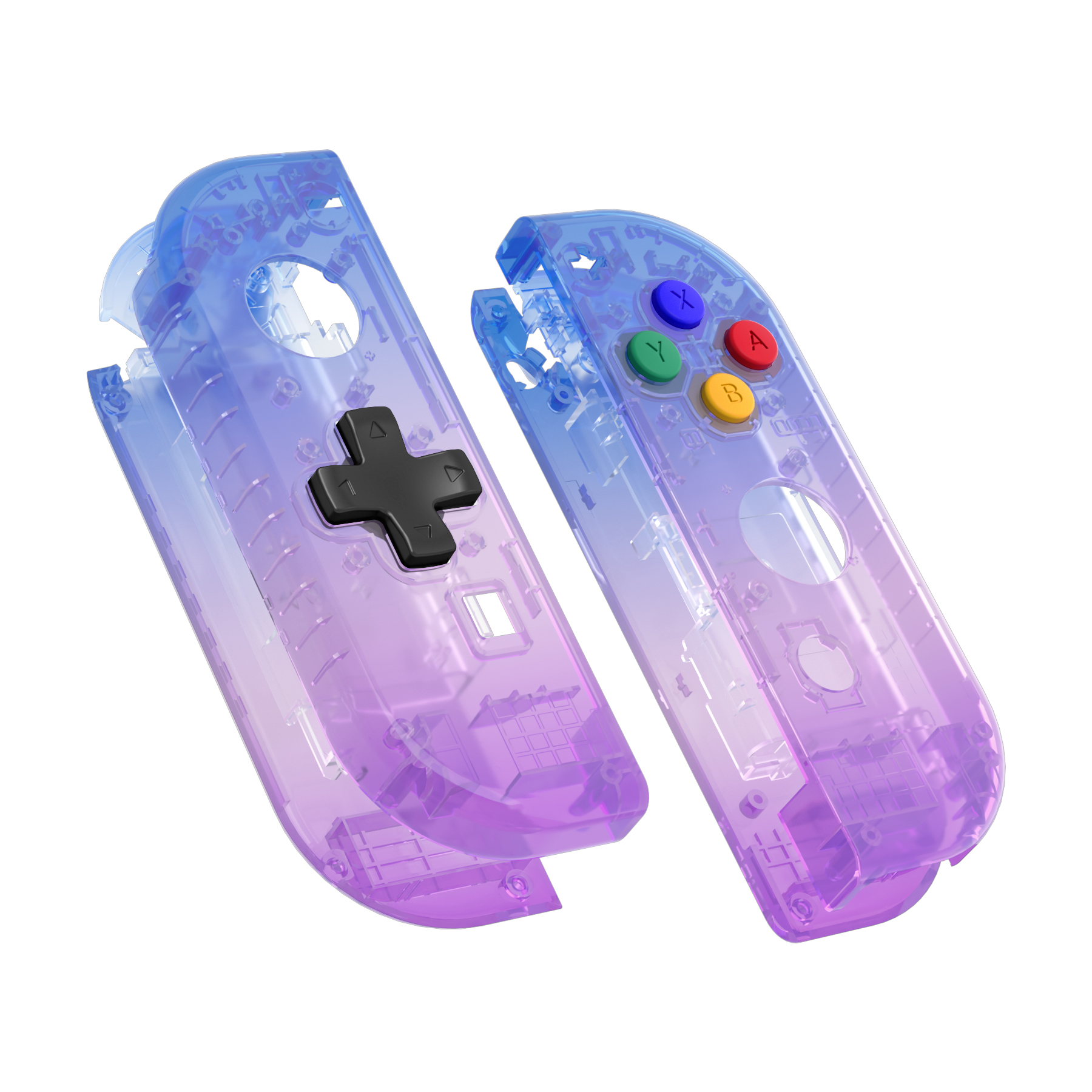 Extremerate controllerbehuizing (d-pad-versie) met complete set knoppen voor nintendo switch joy-con en oled joy-con - gradient bluebell