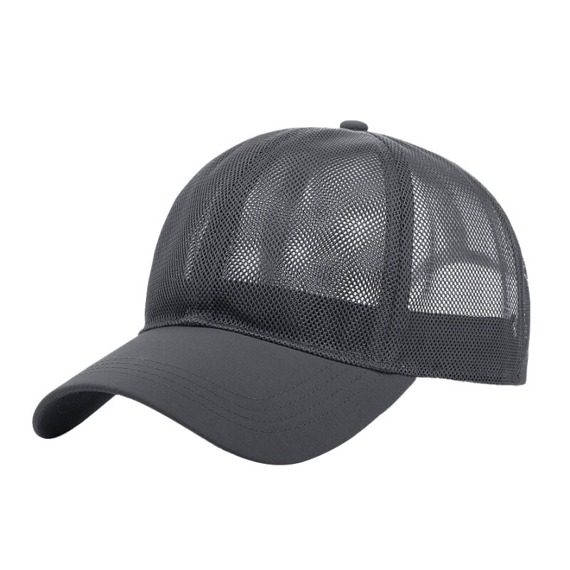 Sport Volledige Mesh Cap Heren Baseball Caps Zonnehoed Outdoor Sport Caps: Grijs