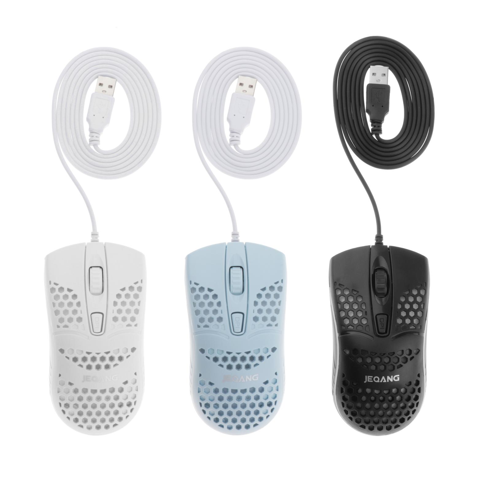 USB Wired Game Mouse Hollow Hole Honeycomb Lightweight Computer Mice Adjustable 800/1200/1600dpi