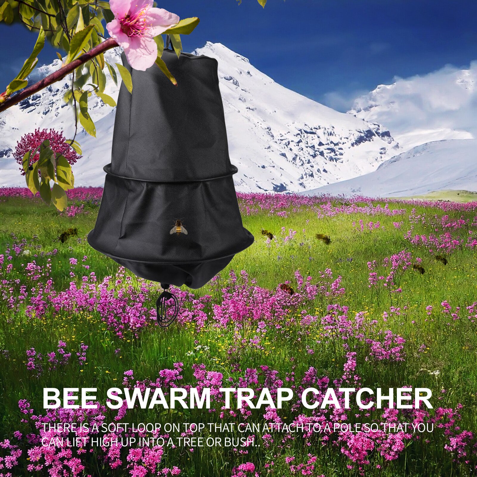 Black Bee Cage Swarm Trap Swarming Catcher Portable Wild Bee Beekeeper Tool for Beekeeper Supplies Hive Tool