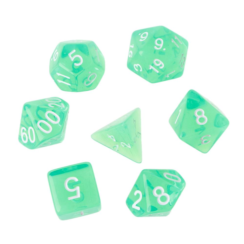 7Pcs Clear Polyhedral Game Dice Voor Dragon Pathfinder D20 D12 2xD10 D8 D6 D4: GN