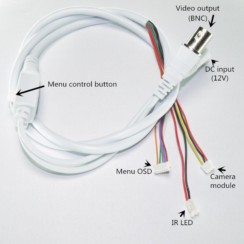 CCTV Camera Video Cable With OSD Menu Button For CCTV Camera