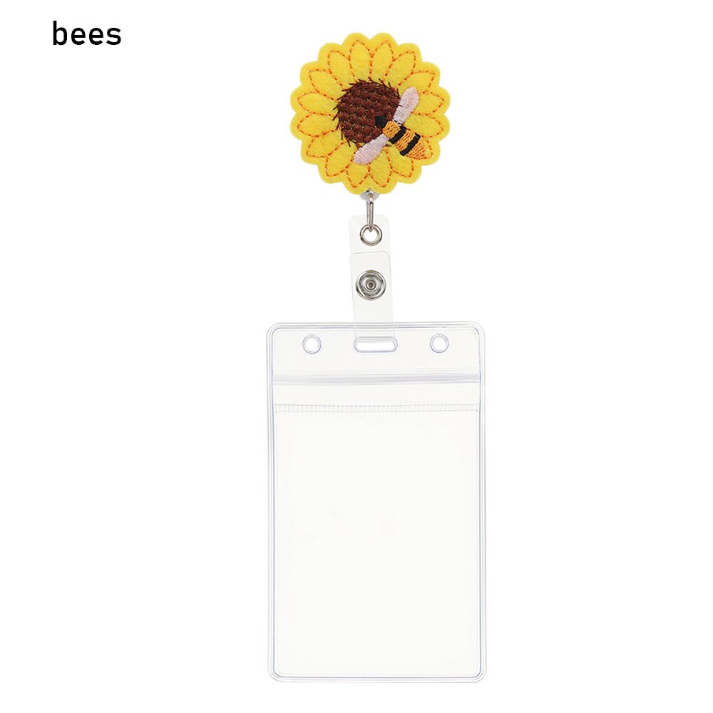 Porta Badge retrattile regolabile porta Badge da lavoro studenti Bus Card Case con cordino carta di credito carta di credito forniture scolastiche per ufficio: bees