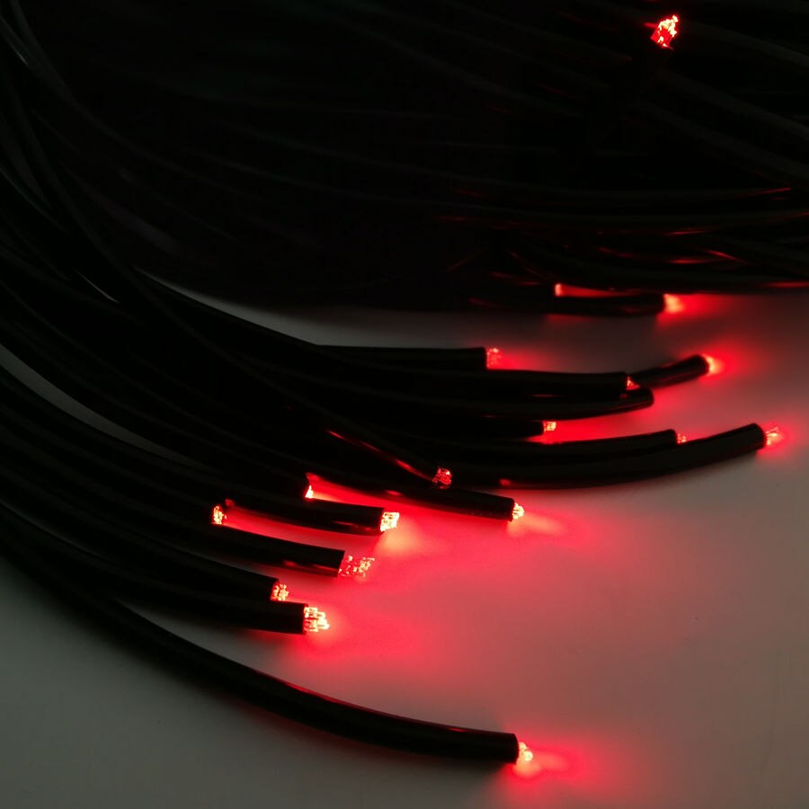6mm ljuskabel med stor diameter pmma-ändemitterande fiberoptisk ljuskabel med svart pvc-rör