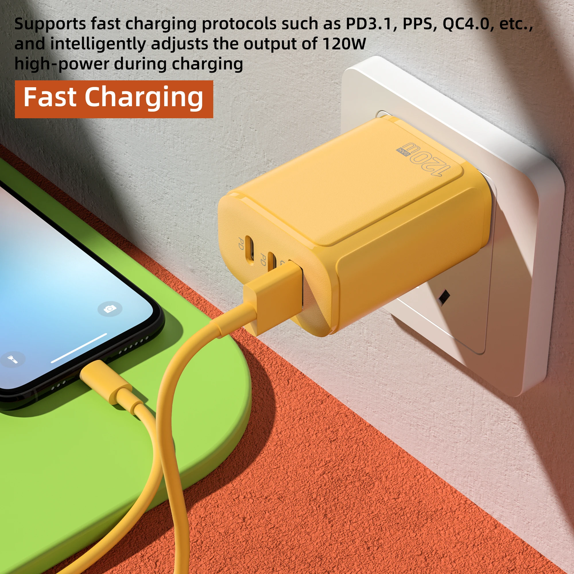 Xiaomi 120W Ultra Fast Charging Dual PD Quick Mobile Phone Charger 3 Ports QC3.0 USB Type C GaN Charger EU/US/UK Wall Adapter