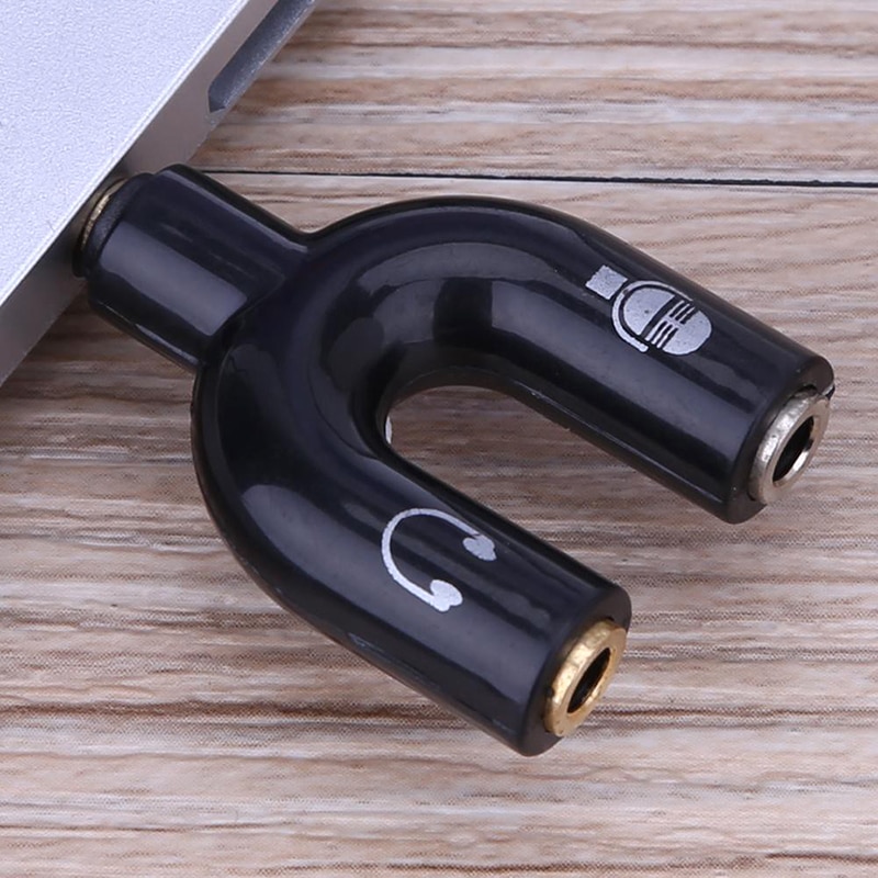 3.5mm Splitter Stereo Plug U-shape Stereo Audio Mic & Headphone Earphone Splitter Adapters For Mobile Phone Tablet PC MP3 Player