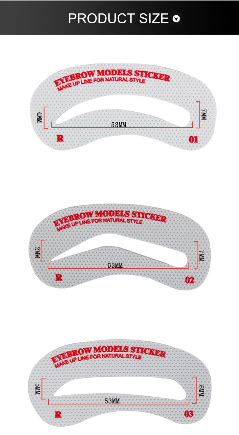 12 Pairs Disposable Non-Woven Cloth Eyebrow Stencil Stickers Grooming Shaper Template Eyebrow Makeup Beauty Tools