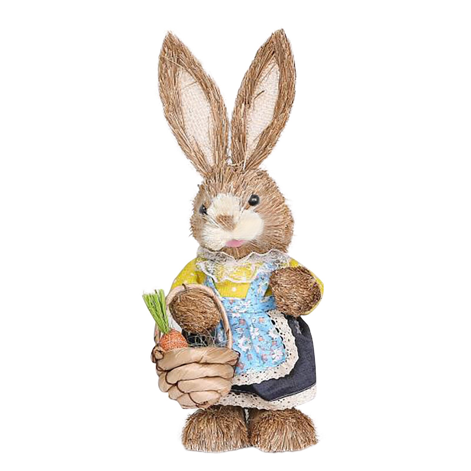 Pasen Simulatie Bunny Huis Tuin Bunny Decoratie Creatieve Stro Bunny Ornament Gesimuleerde Konijn Decor Tuin Decoratie # T2G: D