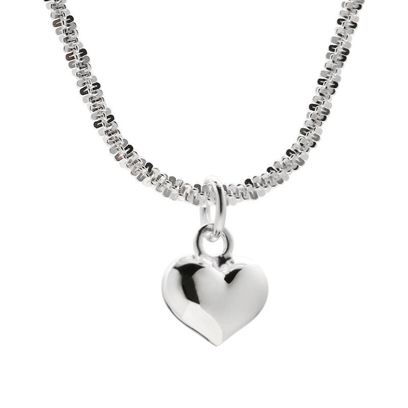 Foxanry 925 collana con timbro per donna estate nuova Trendy elegante semplice catena scintillante dolce amore cuore gioielli da sposa