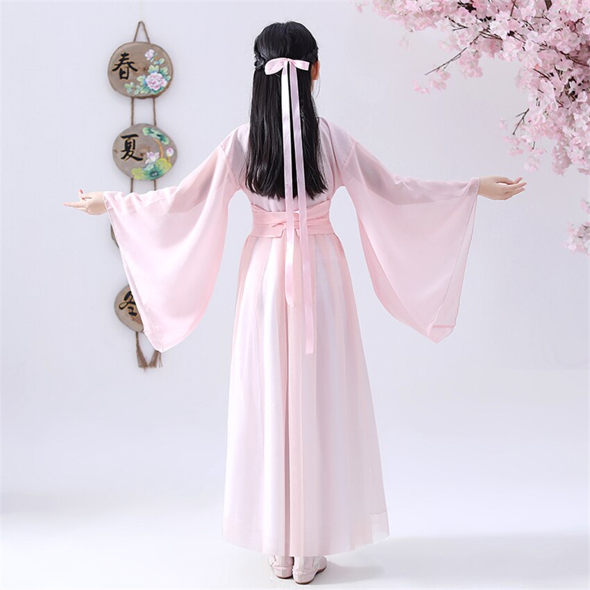 Chinese Traditional Clothing Girls Dance Hanfu Pink Flower Fairy Photography Costumes Oriental Ancient Tang Dynasty Dress