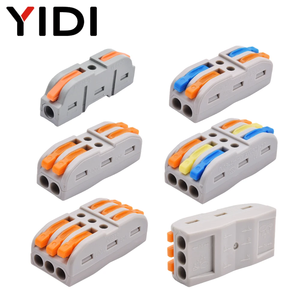 5/10pcs Fast Cable Wire Connector Compact Push In Quick Spring Splicing Multiplex Terminal Block Electrical Connection Conductor