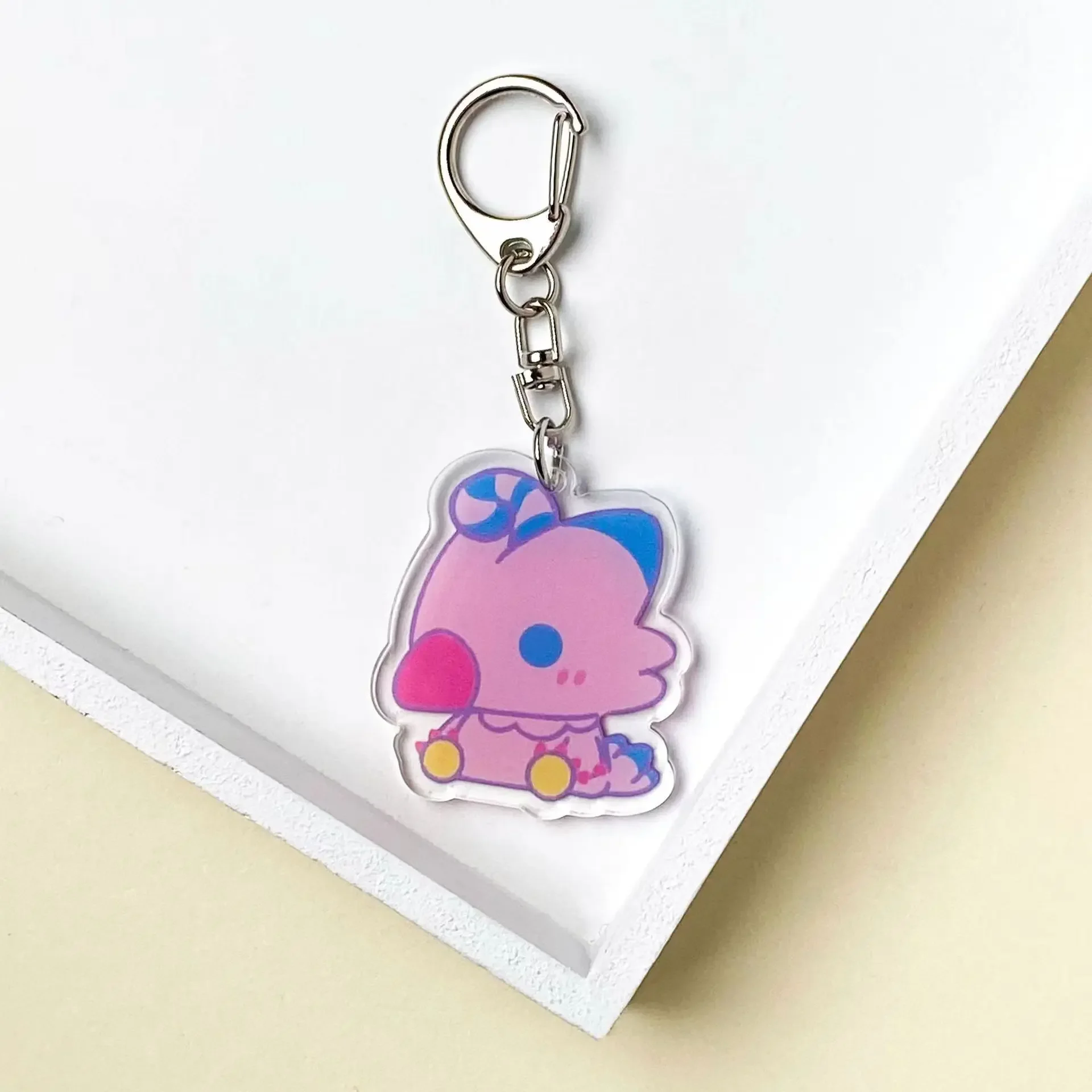 Digimon Agumon Gabumon animación periférica llavero acrílico estudiante bolso escolar accesorios lindo pareja colgante al por mayor: Gris