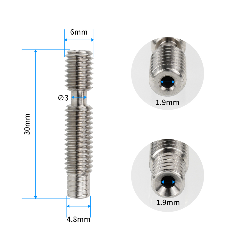 E3D V6 Heatbreak Heatsink KP3S 3D Printer Titanium Alloy Bi-Metal Throat For Kingroon KP3S/KP3S Pro/KP3S Pro S1/KP3S Pro V2/KP5L