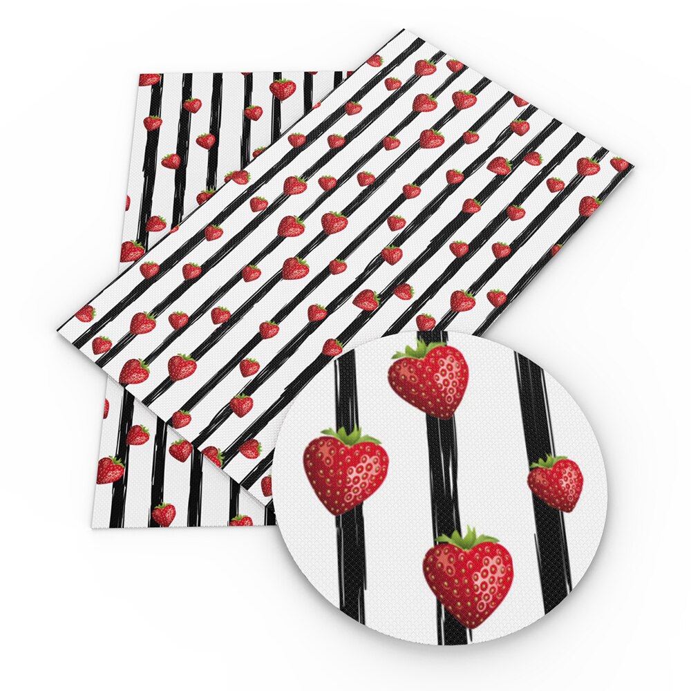 Fruits Theme Faux Leather Sheets Pineapple Strawberry Banana Pattern Printed Synthetic Leather Fabric Sewing Materials Crafts: 1101994001