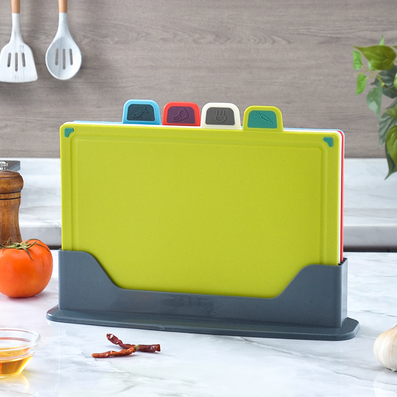 4Pieces Cutting Board Kitchen Gadget Home Portable Fruit Vegetable Nonslip PP Sorting Classification Cutting Board Cook Supplies