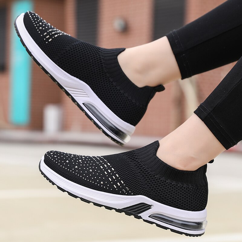 Tennis dames herfst dames tennisschoenen comfort sportschoenen dames fitness sneakers sportschoenen sportschoenen dames: Zwart / 6