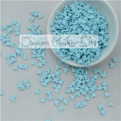 10g/ loten polymeerklei sprinkles mooie muis voor knutselen, diy confetti: Lichtblauw
