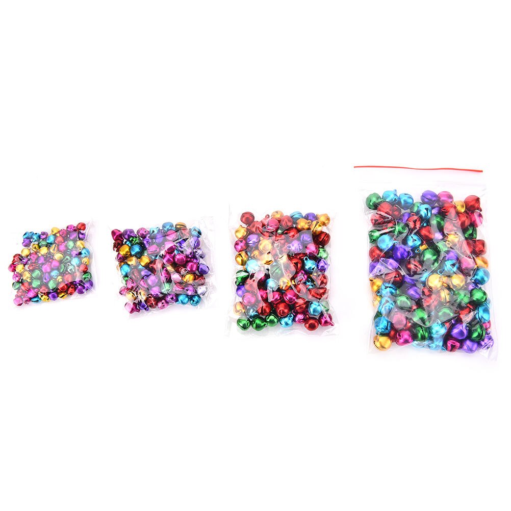 100 stks DIY Ambachten Handgemaakte Accessoires Kleurrijke Losse Kralen Kleine Jingle Bells Kerstversiering Hangers 6/8/10/12mm