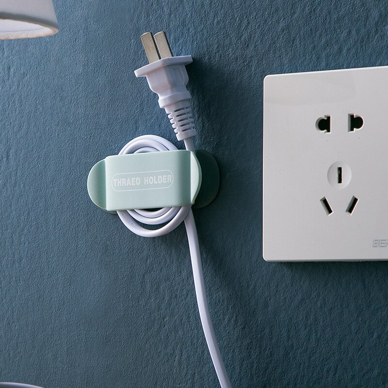 4Pcs Strong Adhesive Hook Power Plug Socket Hanger Holder Wall Mounted Punch-free Hooks Multi-function Home Cable Organizer