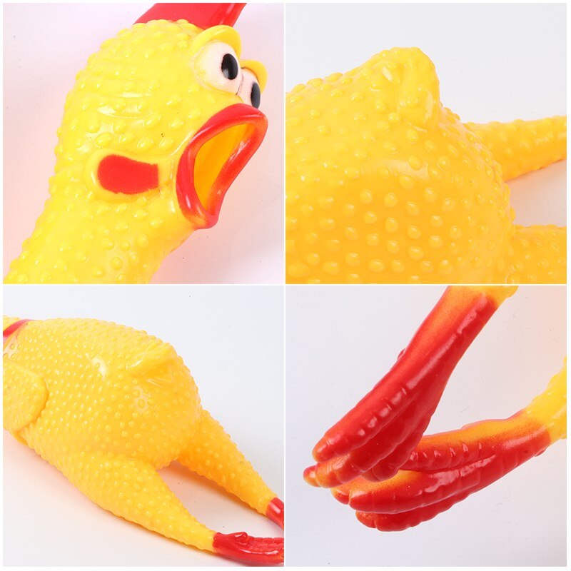 17cm Strange Screaming Rubber Chicken Squeeze Sound Toy Pets Toy Product Dog Toys Shrilling Gags & Practical Jokes Funny Gadgets