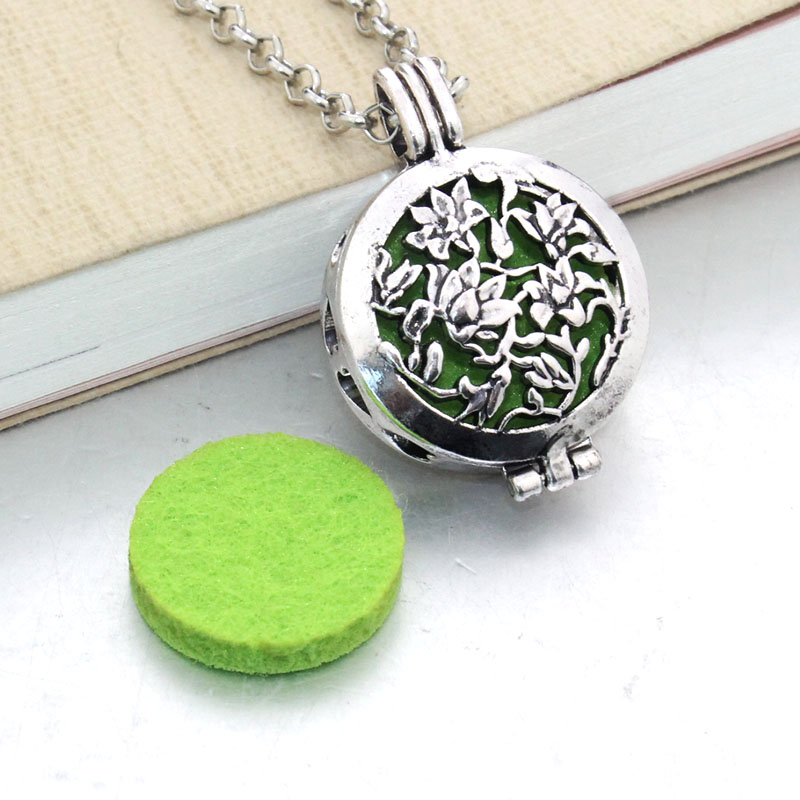 Hollow Necklace Aromatherapy Locket Essential Oils Diffuser Locket Necklace Perfume Pendant Dream Catcher Necklace 031216