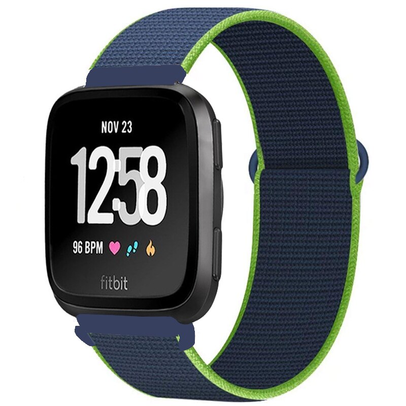 Strap for Fitbit Versa 2 band correa Smart watch replacment Watchband Nylon Sport Loop Bracelet correa Fitbit Versa 2 band: Neon Lime