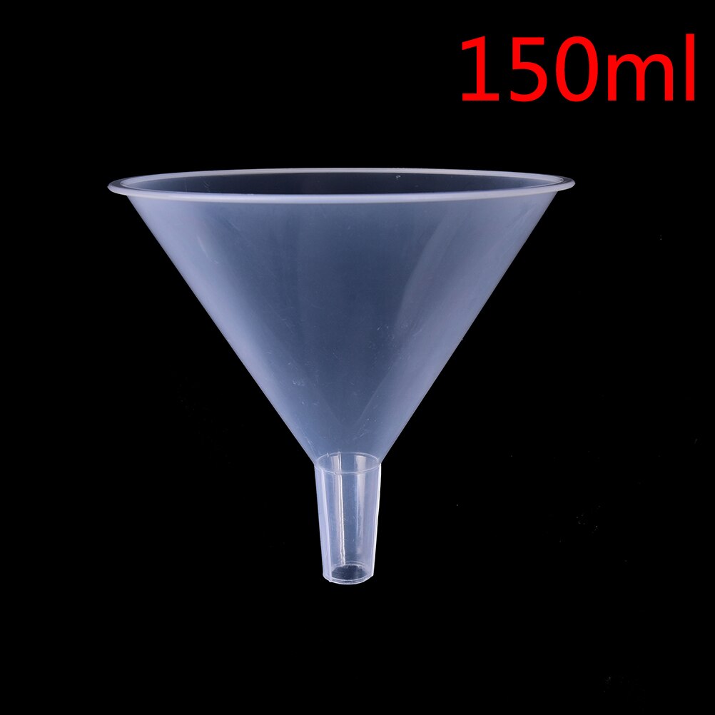 Mini funil de plástico com filtro branco transparente, funil de 1/2 ", 150ml para transferência de perfume em laboratório