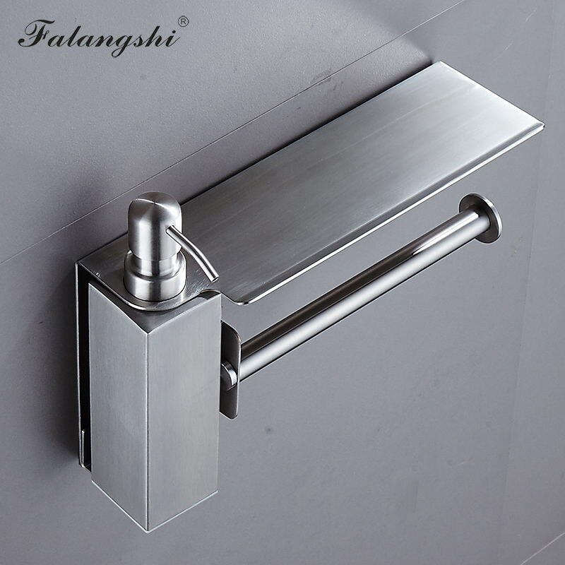 Liquid Soap Dispenser 304 Stainless Steel Multifunction Bathroom Accessories Phone Storage Paper Holder WB8601: Type 4