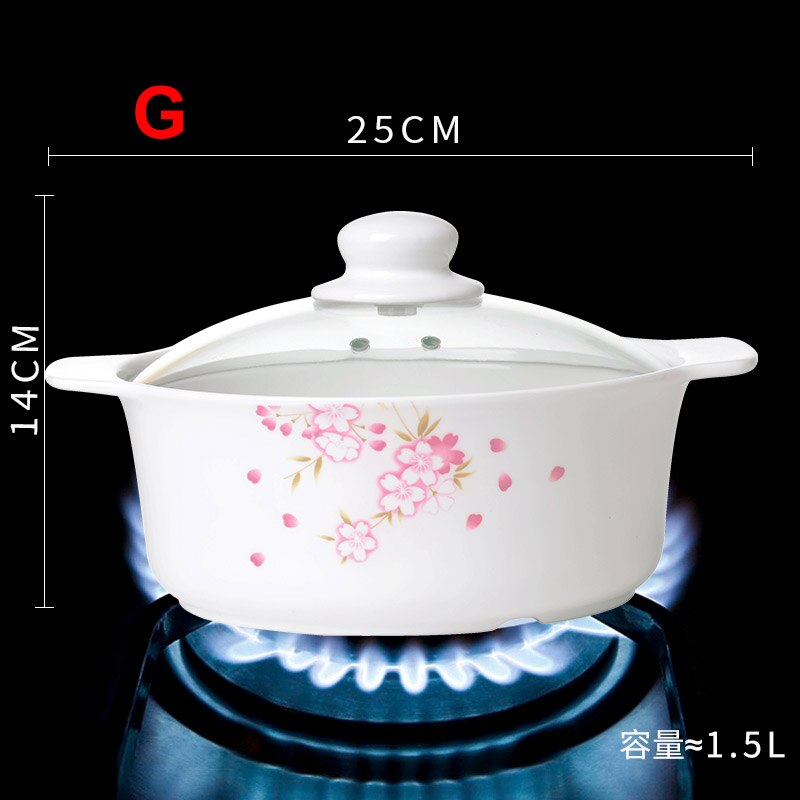 Just one pot Casserole heat-resistant health stew pot ceramics Soup pot stew pot open flame household gas porcelain pot: G