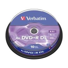 Verbatim Dvd + R Dl 8.5Gb 10Pk Spindel 8x Dubbele Dual Layer Recordable Media Disc Branded Compact Schrijven Dvd 43666