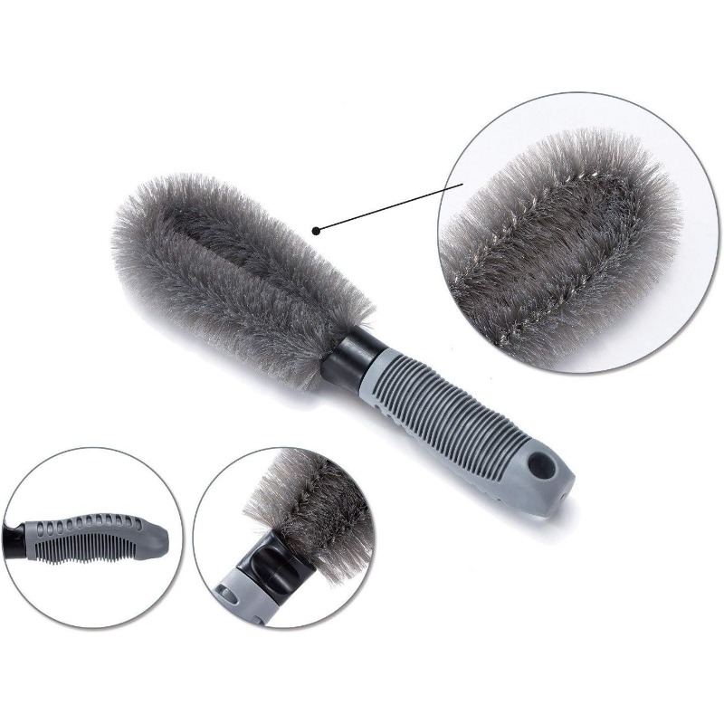 Car Wash Cleaning Brush T-bend Handle Car Wheel Brush Car Beauty Wheel Hub Gap Cleaning Tool Brush for Your Car Accessories