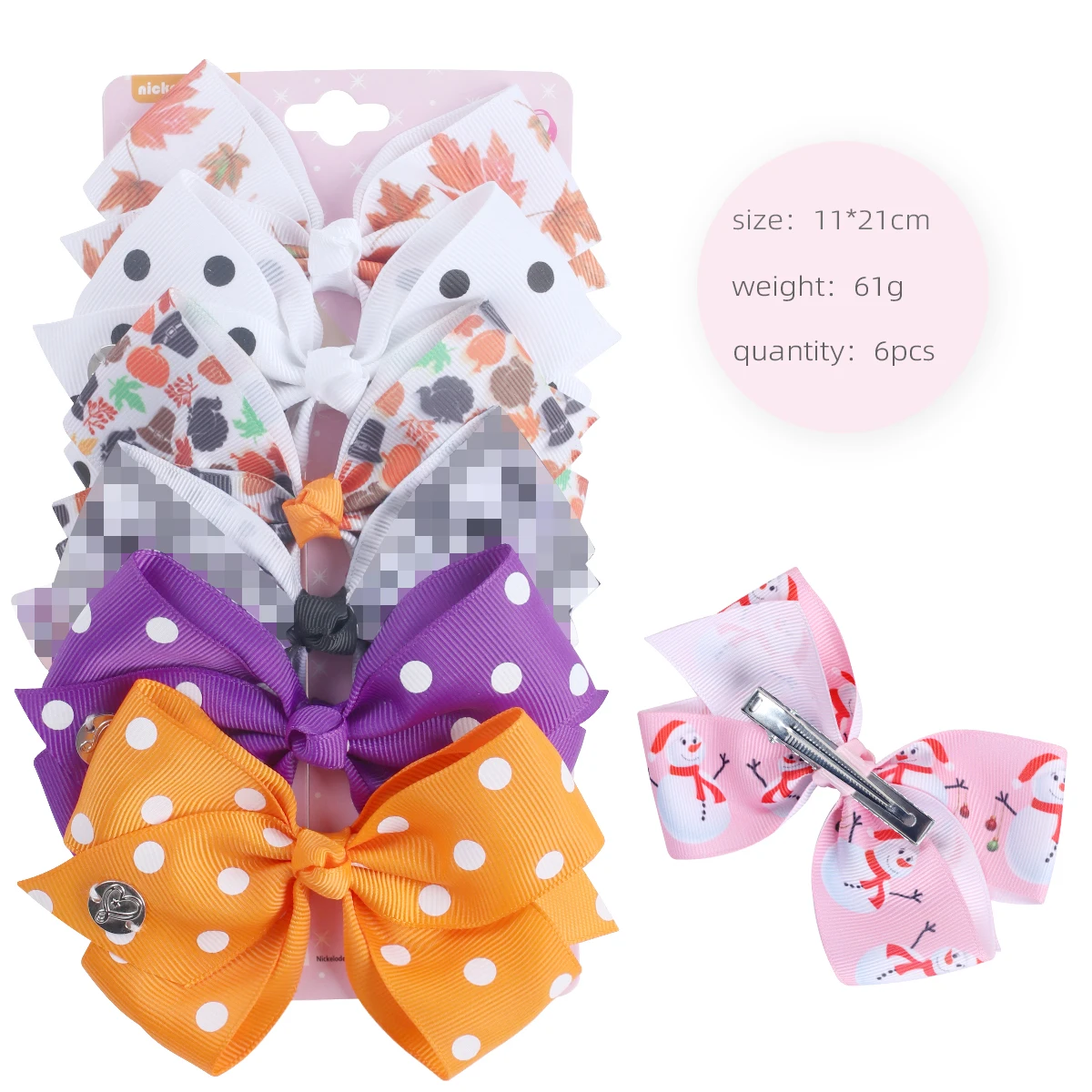 Ncmama-lazos de JOJO para niña, pinzas para el pelo, pasadores de agarre para el pelo, accesorios para el cabello de de , 5 ", 6 unids/set: GINGER