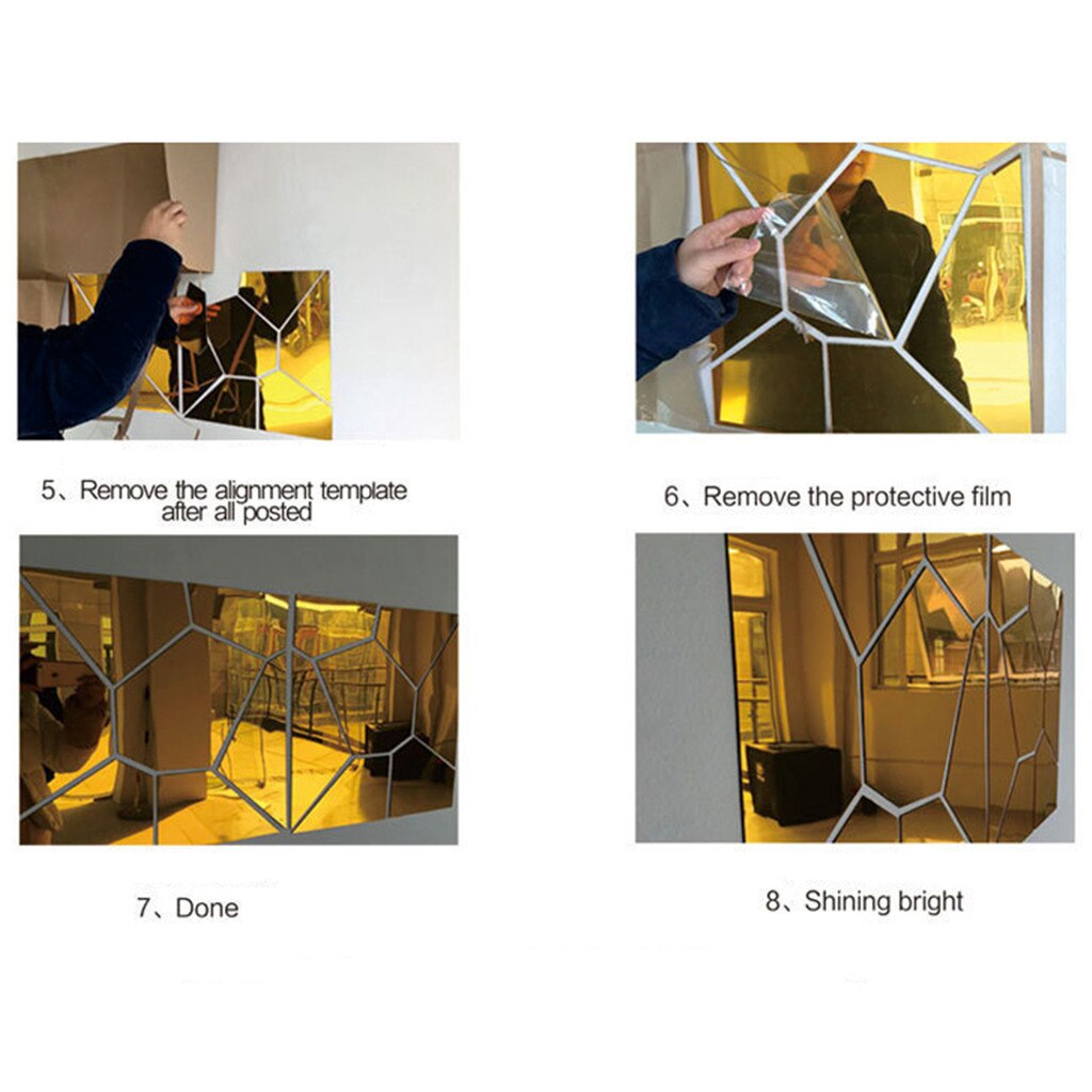 Geometric Animal Foxs 3D Acrylic Mirror Wall Stickers Living Room Wall Decals Mirrored Decorative Sticker For Kids Room CD