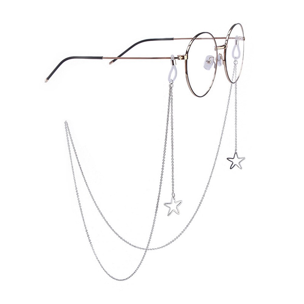Chic Womens Gold Silver Eyeglass Chains Sunglasses Reading Beaded Glasses Chain Eyewears Cord Holder neck strap Rope: 70cm -G2