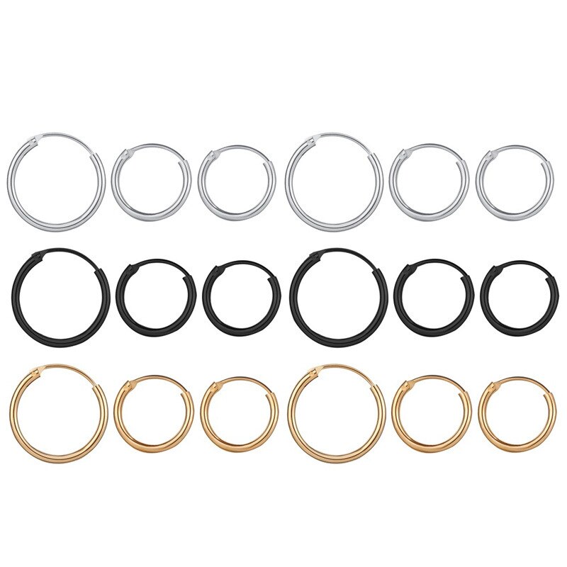 1 Paar Chirurgisch Staal Oorbellen Vrouwen Meisjes Eenvoudige Ronde Oorringen Punk Helix Dangle Earring Серьги Sieraden