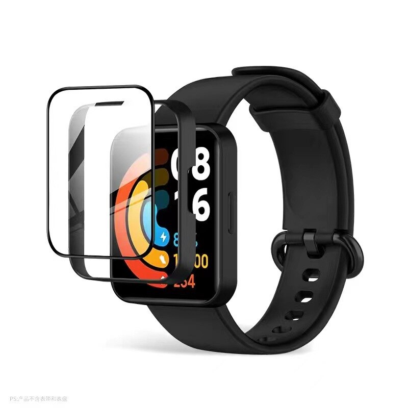 Coque en verre et Silicone pour Xiaomi Redmi Watch 2 Lite, protecteur d'écran, pour bracelet de montre Mi watch 2 Lite: Black / Redmi Watch 2