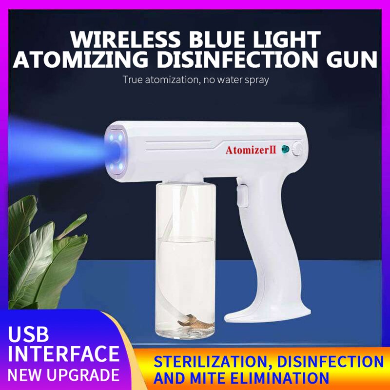 800 ML Wireless Electric Sanitizer Sprayer Disinfects Blue Light Nano Steam Spray Gun Sterilizing Nano Spray Gun