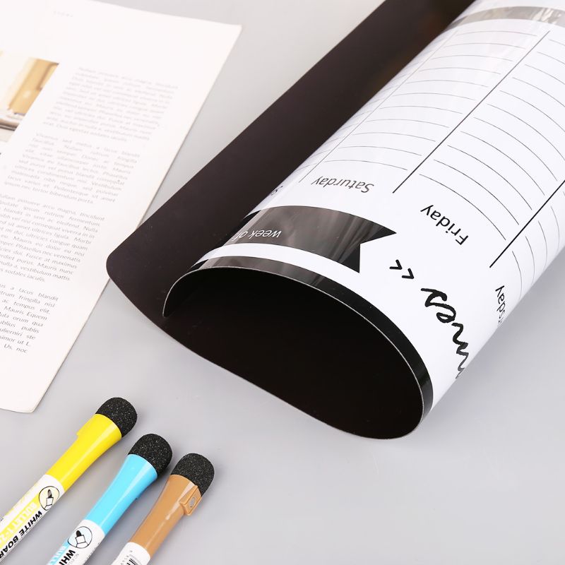 Veckoplanerare mjuk magnetisk whiteboard kylskåp magneter ritning anslagstavla påminna memo block kalender