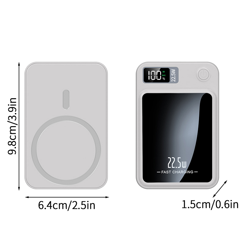 20000 mAh magnetische draadloze powerbank Draagbare externe batterij Apple Android snellader Universele powerbank voor iPhone Huawei: WHITE / 10000mAh