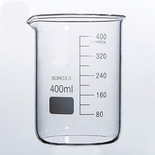 400Ml Lage Vorm Beker Chemie Laboratorium Borosilicaatglas Transparante Beker Verdikte Met Uitloop