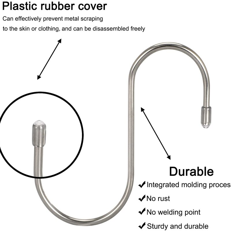 20 Stks/set Rvs S Vormige Haken Keuken S Type Haken Hangers Voor Pannen Potten Gebruiksvoorwerpen Kleding Tassen Planten