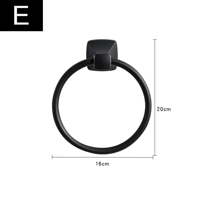 Zwarte Handdoek Ring Badkamer Handdoek Opslag Houder Hanger Handdoeken Rack Badkamer Wall Mount Badkamer Accessoires Haken Voor Thuis: E