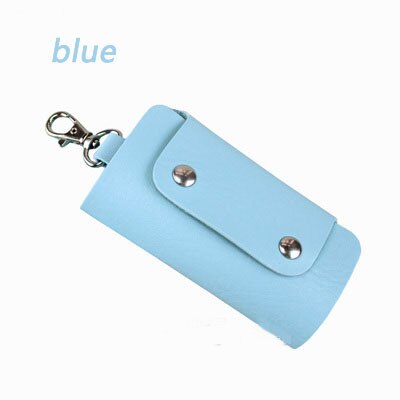 Key Wallet Purse Cheap Candy Colors Women Men's Pu Leather Pocket Keys Organizer Holder Pouch Case Bag for Car: Sky Blue