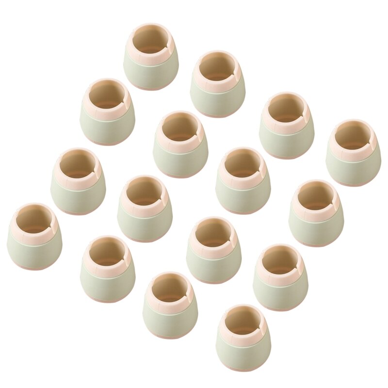 16 stuks siliconen tafel stoel voetbeschermer vloerbeschermer meubelpoot onderkant anti-kras antislip beschermdoppen voetbeschermer: Lgn -1