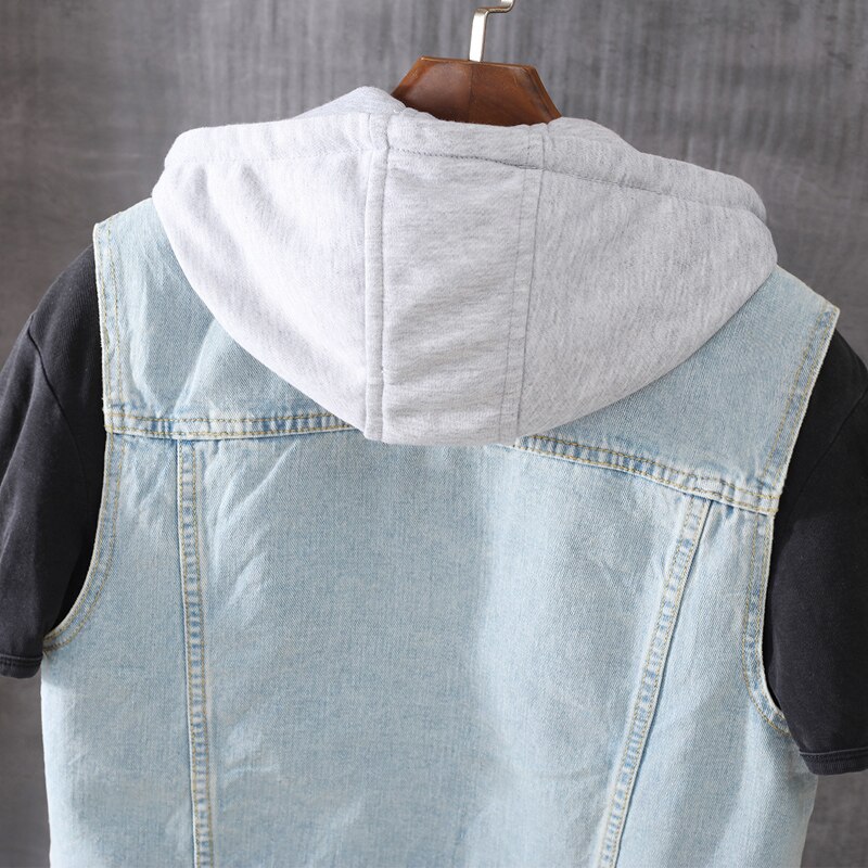 Chaleco vaquero rasgado para hombre, ropa de calle sin mangas, estilo inglés, Hip Hop